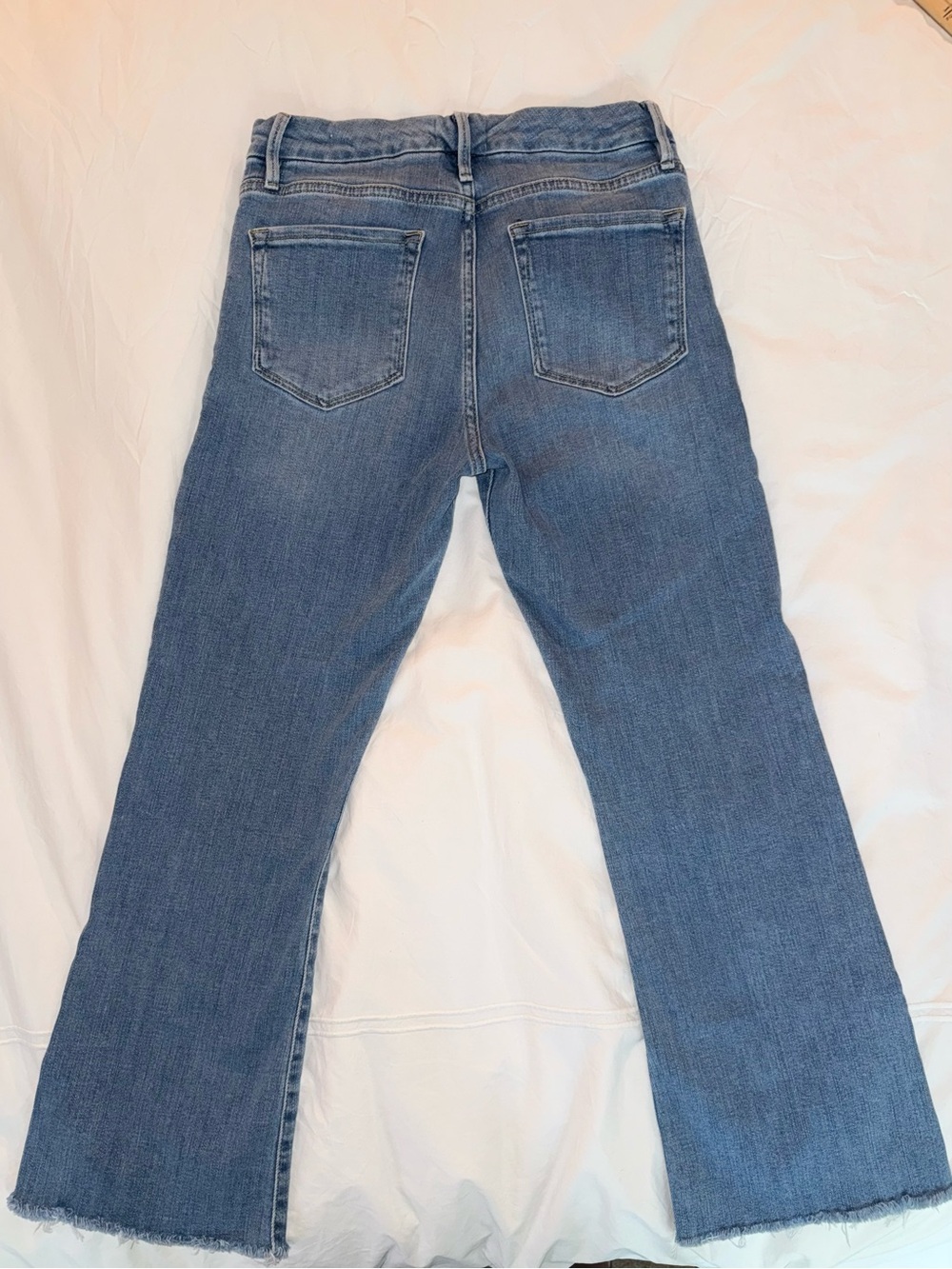 FRAME Denim Jeans Women 28 Le Crop Mini Boot Flare High Rise Stretch Raw Hem - Picture 3 of 11